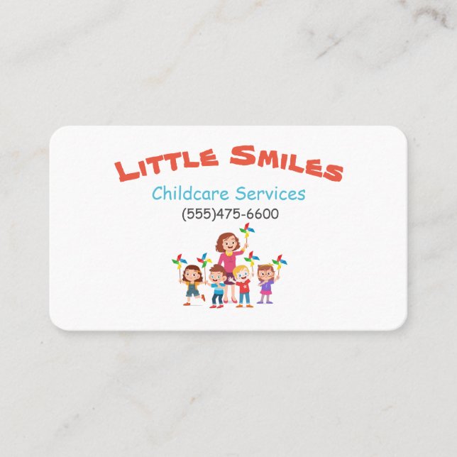 Child Daycare Services Business Card (Front)
