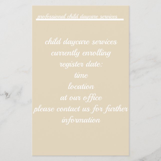 Child Daycare Services Flyer (Front)