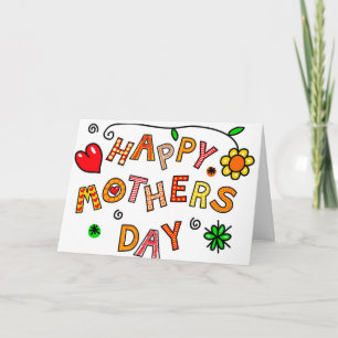 Child Drawing Mother's Day Card
