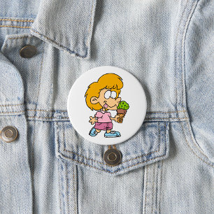 Child Eating Ice Cream  7.5 Cm Round Badge