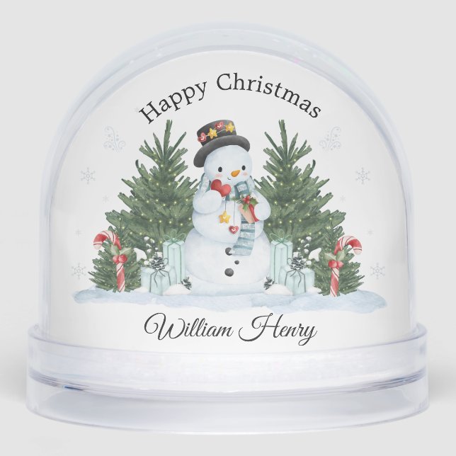 Child Festive Snowman Scene Snow Globe Gift (Front)