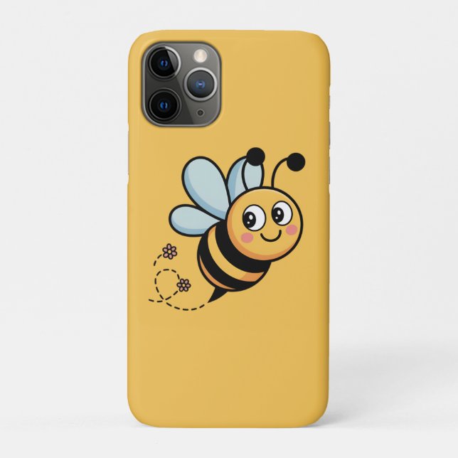 Child-Friendly Bee Mascot with Dotted Trail Case-Mate iPhone Case (Back)