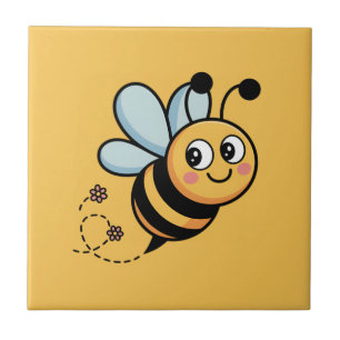 Child-Friendly Bee Mascot with Dotted Trail Tile