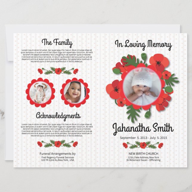 Child Funeral Program Template (Front)