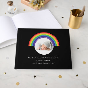 Child funeral rainbow photo  keepsake  guest book