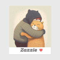 Child hugs cute ginger cat. Kid and funny animal 