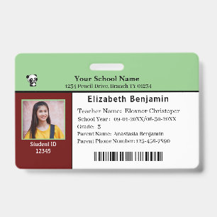 Child ID Identification Card Student School Badge