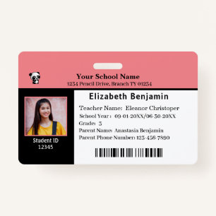 Child ID Identification Card Student School ID Badge