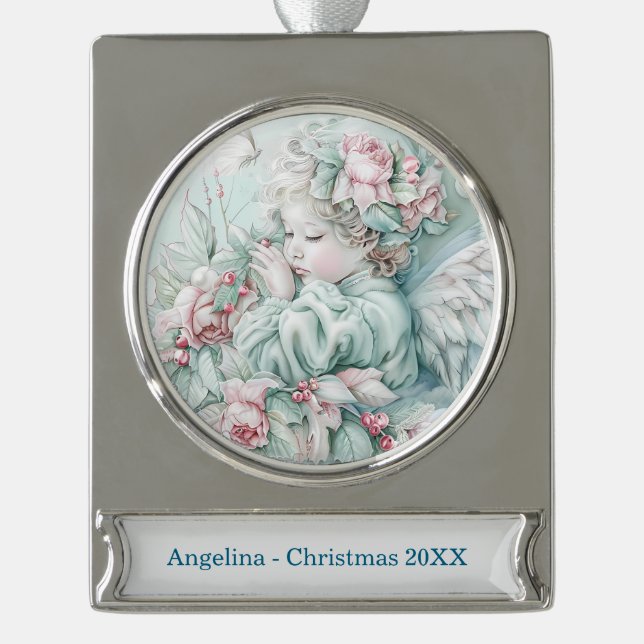 Child Image -  Pastel Christmas Ornament (Front)