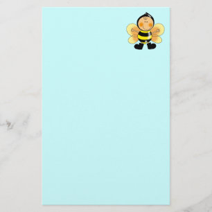 Child in a bee costume stationery