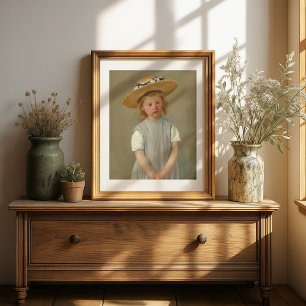 Child in a Straw Hat Mary Cassatt Poster