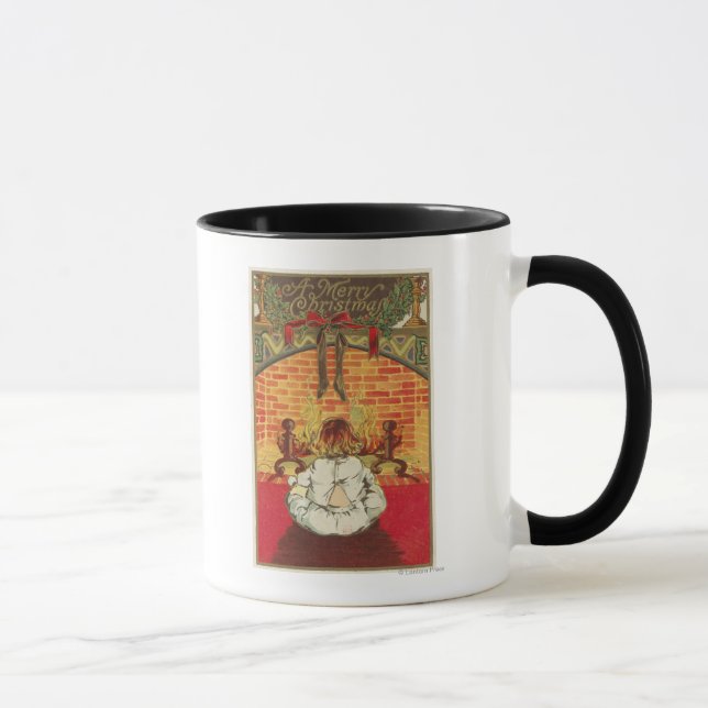 Child in Front of Fireplace Mug (Right)