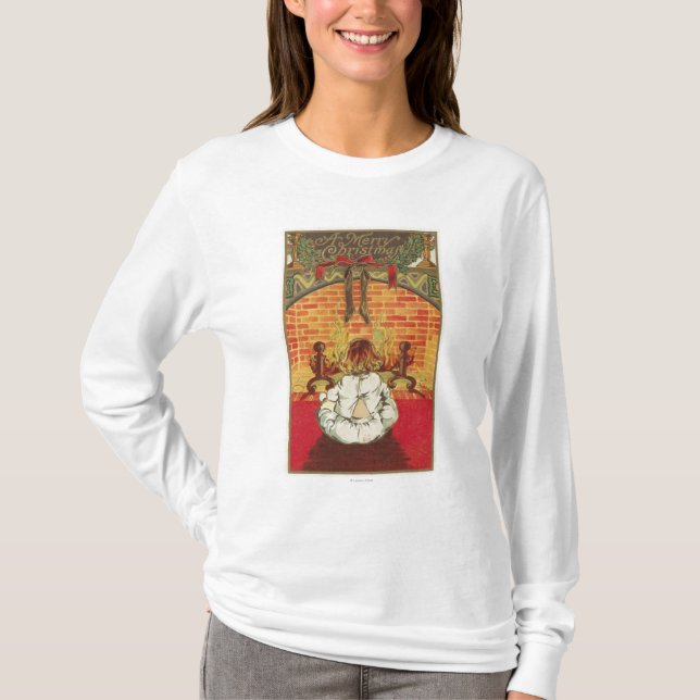 Child in Front of Fireplace T-Shirt (Front)