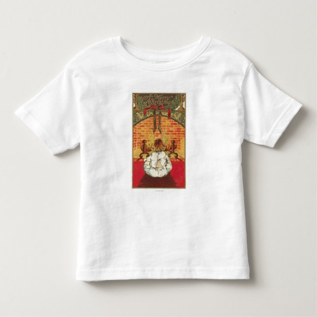 Child in Front of Fireplace Toddler T-Shirt (Front)
