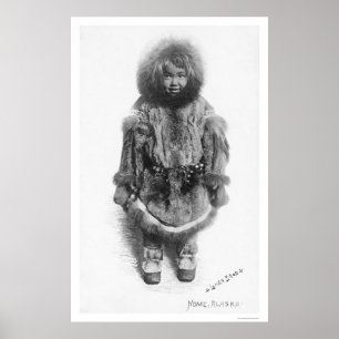 Child In Fur Nome Alaska 1920 Poster