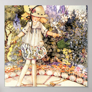 Child in Garden Poster