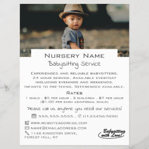 Child in Hat, Babysitter, Daycare, Nursery Advert Flyer