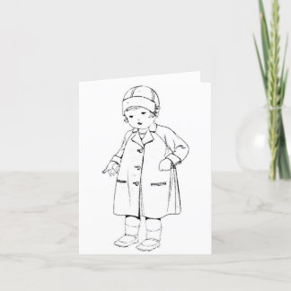Child in Raincoat  Thank You Card