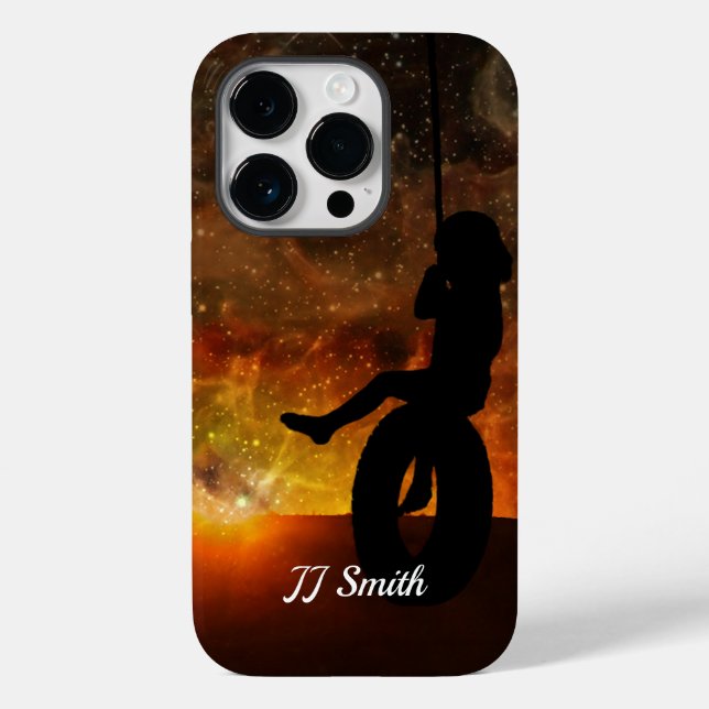 Child In Tire Swing Cell Phone Case (Back)