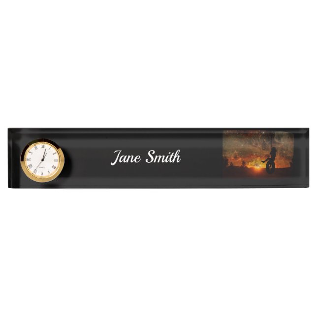 Child In Tire Swing Desk Name Plate (Front)