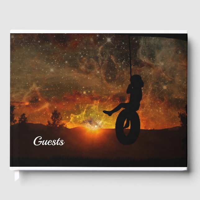 Child In Tire Swing Guest Book (Front)