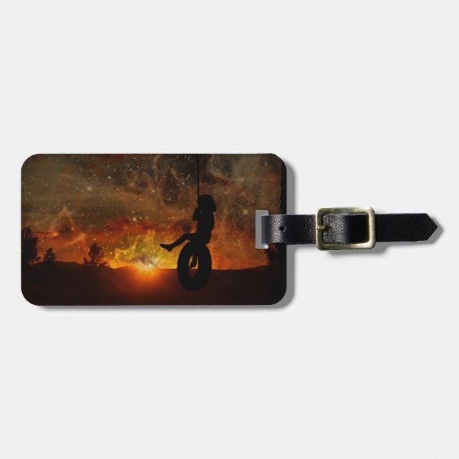 Child In Tire Swing Luggage Tag (Front Horizontal)