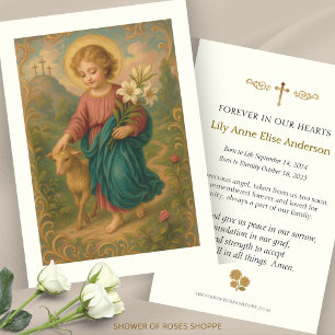 Child Jesus Lamb Funeral Memorial Prayer