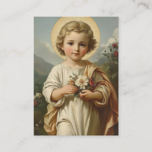 Child Jesus Scripture Verse Floral Vintage Enclosure Card