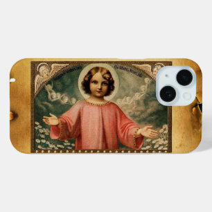 CHILD JESUS WITH ANGELS, Brown Parchment iPhone 15 Case