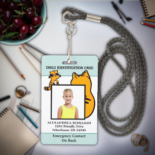 Child Kids Photo ID Identification Card Fun Custom ID Badge