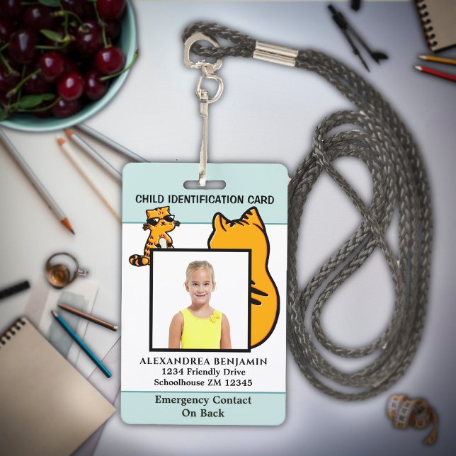 Child Kids Photo ID Identification Fun Custom ID Badge (Creator Uploaded)