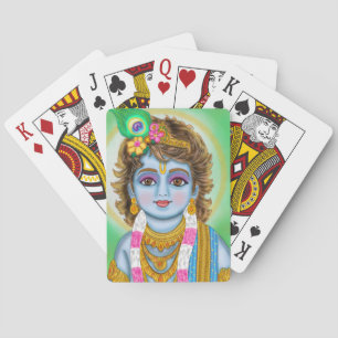 Child Krishna Playing Cards