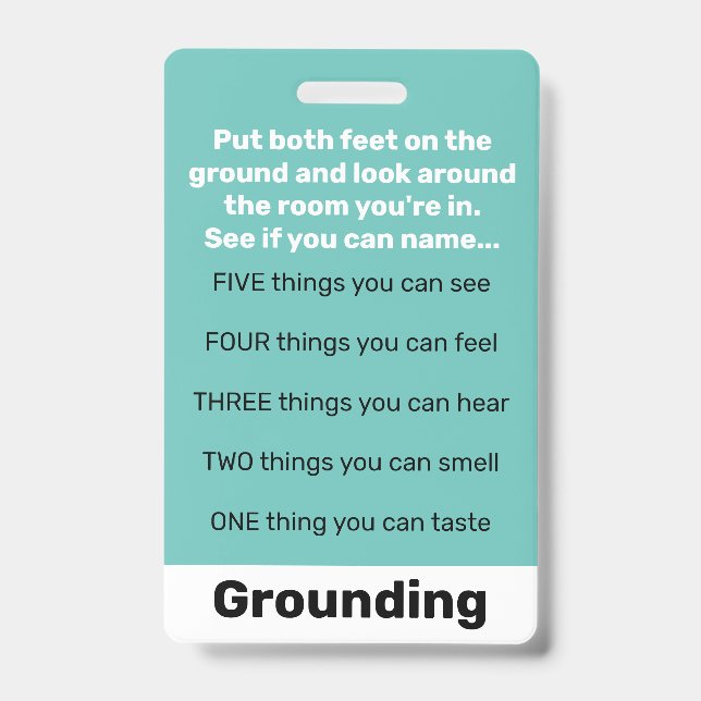 Child Life Grounding Techniques ID Badge (Front)