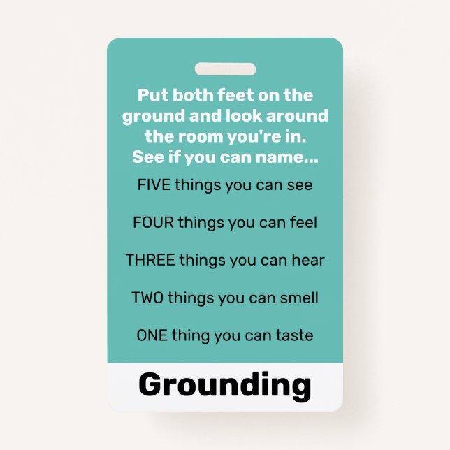 Child Life Grounding Techniques ID Badge (Front)