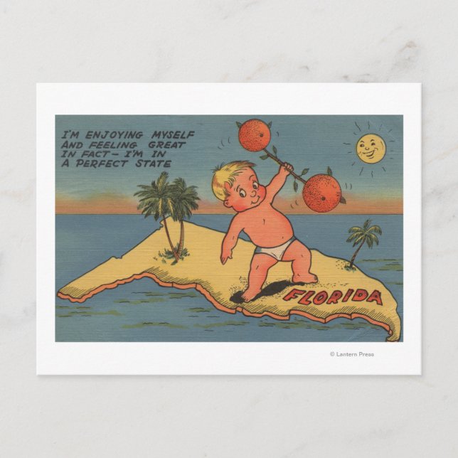 Child Lifting Barbell of Oranges Postcard (Front)