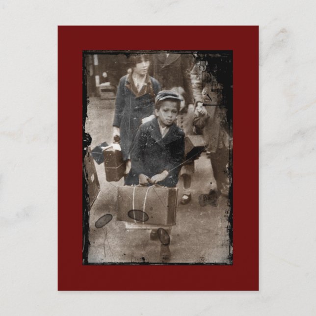 Child Lugging a Suitcase Postcard (Front)