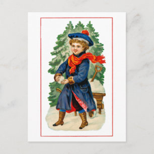 Child Making Snowball Postcard