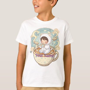 Child Name Cat Kids T-Shirt for Boys Girls School