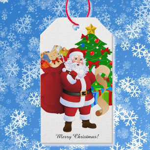 Child Name Santa's Set of 10 Big Christmas Tags