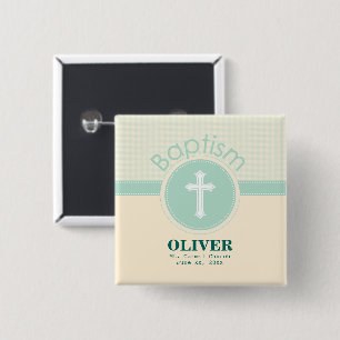 Child of God Baptism, Gender Neutral Green 15 Cm Square Badge