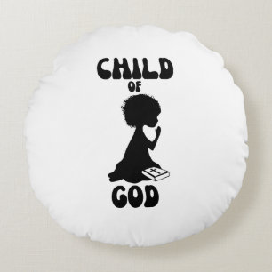 Child Of God Bible Quote Round Cushion