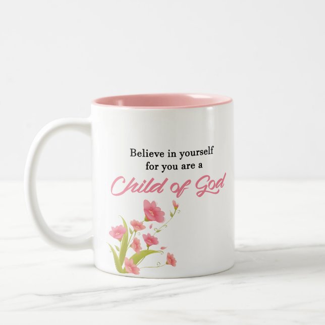 Child Of God - Inspirational Two-Tone Coffee Mug (Left)