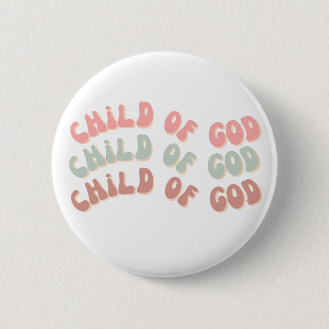 Child of God Retro Waves 6 Cm Round Badge (Front)