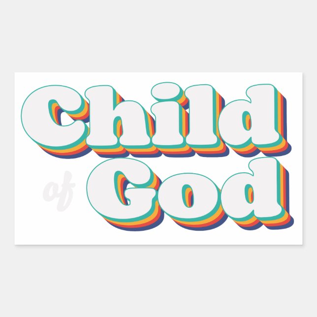 Child of God Vintage Christian Inspirational Rectangular Sticker (Front)