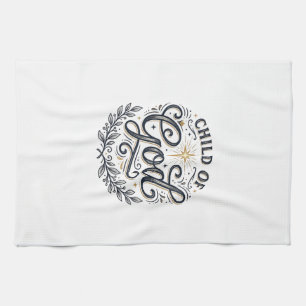 Child Of God Vintage Engraving Shirt Design_1 Tea Towel