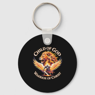 Child Of God Warrior Of Christ Christian Lion Key Ring