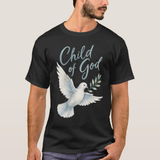 Child of God Watercolor Dove Olive Branch Christia T-Shirt