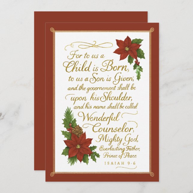 Child of Promise – Isaiah 9:6 Christmas Blessing Holiday Card (Front/Back)