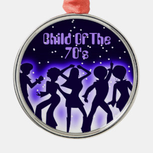 Child Of The 70's Purple Metal Tree Decoration