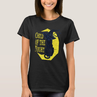 Child Of The Night Witch Cat Halloween Witchcraft  T-Shirt